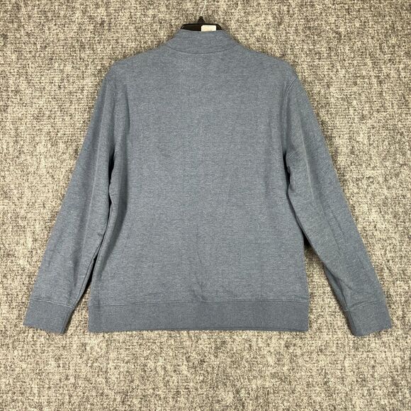 Ocean Coast Sweater Men Medium Blue Sweatshirt 1/4 Zip Cotton Blend Casual Beach - Picture 3 of 9